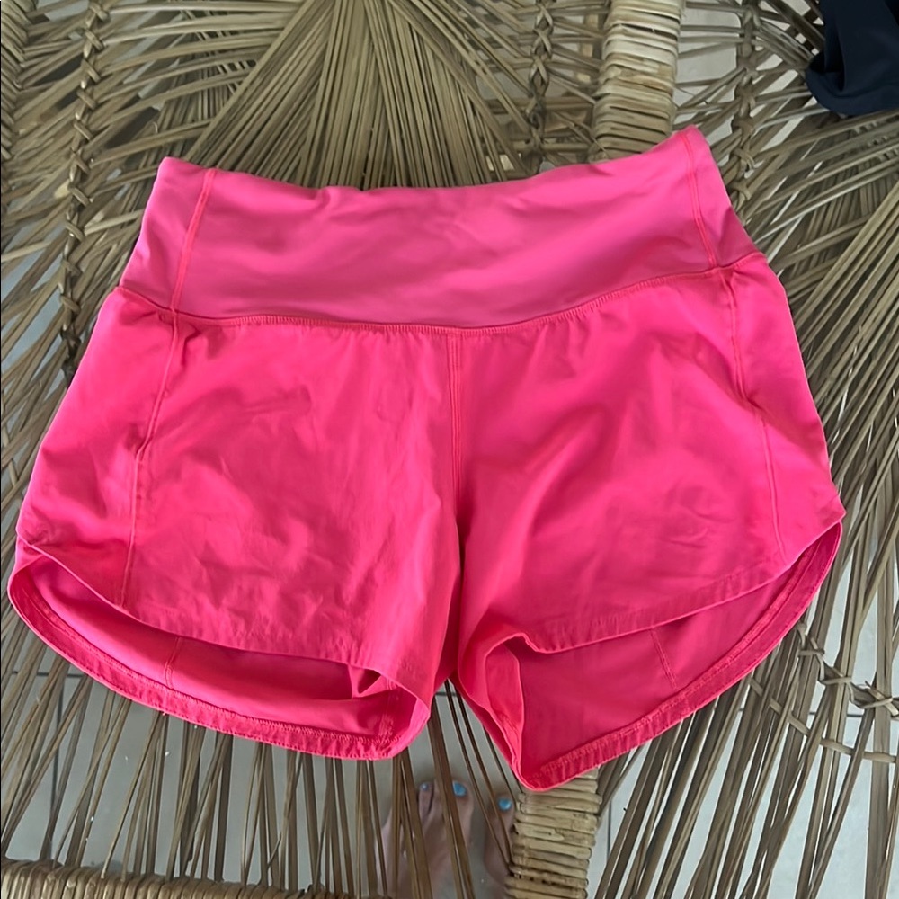 Womens Lululemon Athletica Hot Pink Speed Up running shorts size 0